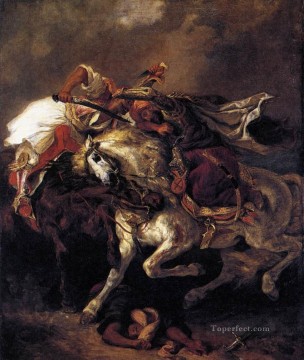 Eugene Delacroix Painting - Combat of the Giaour and the Pasha Romantic Eugene Delacroix
